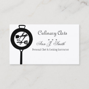 Hot Frying Cast Iron Pan Restaurant Chef Culinary Business Card