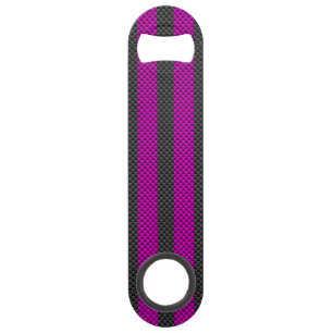 Hot Fuchsia Pink Racing Stripes Carbon Fibre Style