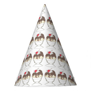 Hot Fudge Ice Cream Sundae Dessert Scoop Shop Party Hat