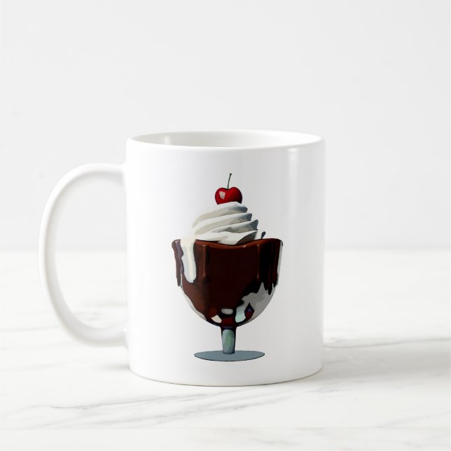 HOT FUDGE SUNDAE, ICE CREAM LOVERS, WHIPPED CREAM COFFEE MUG (Left)