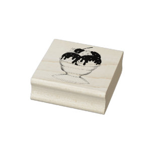 Hot Fudge Sundae Ice Cream Shoppe Foodie Stamp