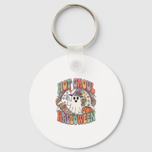 Hot Ghoul Halloween Ghost Witch Hat Skateboard Key Ring