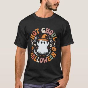Hot Ghoul Halloween Retro Ghost Graphic T-Shirt