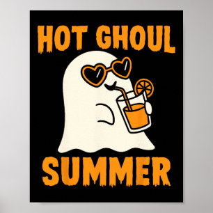 Hot Ghoul Summer Cute Funny Ghost Halloween Poster