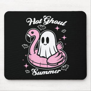 Hot Ghoul Summer Flamingo Ghost Summerween Mouse Mat