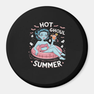Hot Ghoul Summer Funny Beach Summer Halloween Esse Magnet