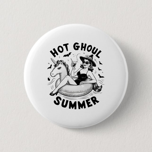 Hot Ghoul Summer Funny Halloween Outfit Costumes  6 Cm Round Badge (Front)