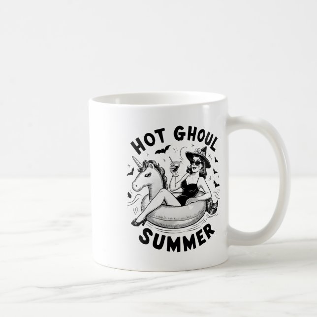 Hot Ghoul Summer Funny Halloween Outfit Costumes  Coffee Mug (Right)