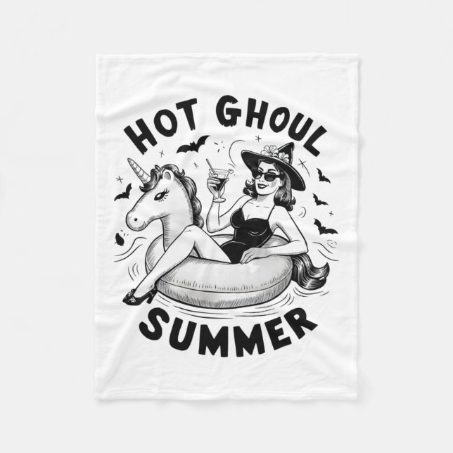 Hot Ghoul Summer Funny Halloween Outfit Costumes  Fleece Blanket (Front)