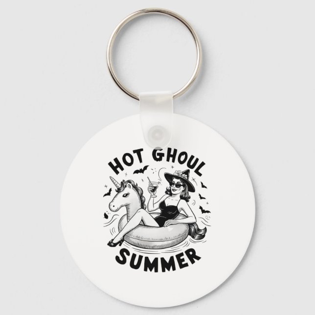 Hot Ghoul Summer Funny Halloween Outfit Costumes  Key Ring (Front)