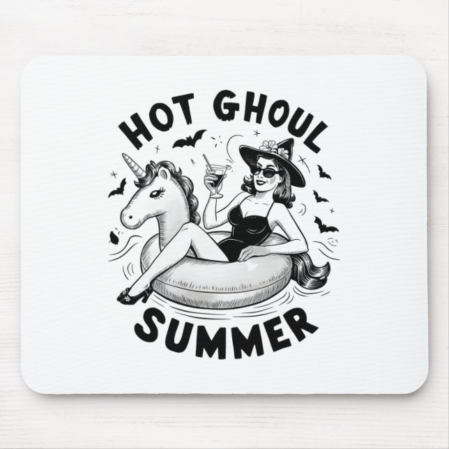 Hot Ghoul Summer Funny Halloween Outfit Costumes  Mouse Mat (Front)