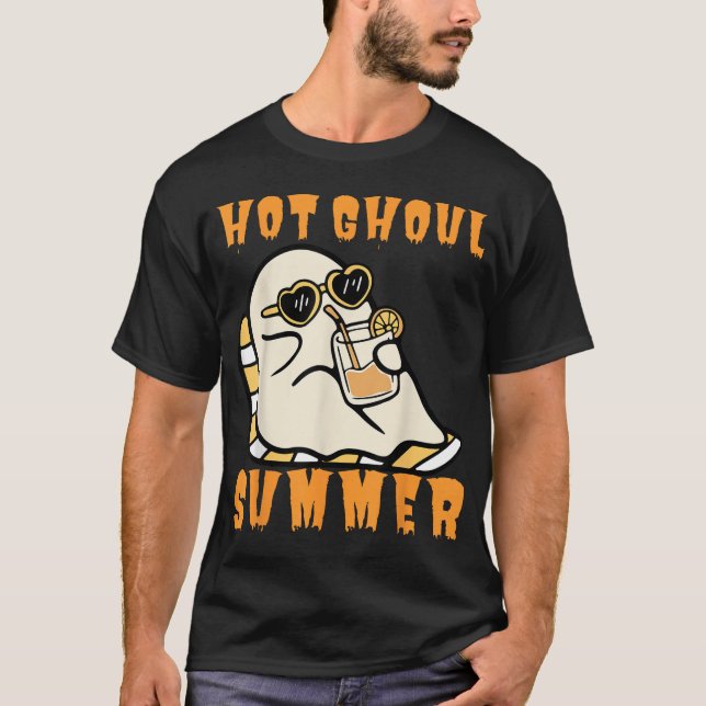 Hot Ghoul Summer Ghost Spooky Beach Halloween Men  T-Shirt (Front)