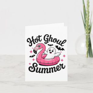 Hot Ghoul Summer Halloween Ghost Pool Party Card