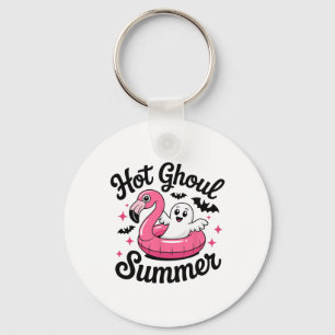 Hot Ghoul Summer Halloween Ghost Pool Party  Key Ring