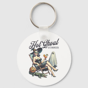 Hot Ghoul Summer Spooky Boo Beach Halloween Summer Key Ring