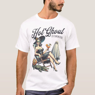Hot Ghoul Summer Spooky Boo Beach Halloween Summer T-Shirt
