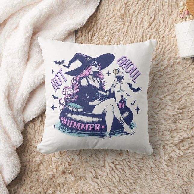 Hot Ghoul Summer Witch Halloween Cushion (Blanket)