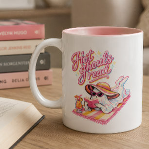 Hot Ghouls Read Summerween Book Lover Two-Tone Coffee Mug
