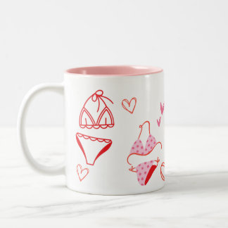 hot girl coffee <3 Two-Tone coffee mug