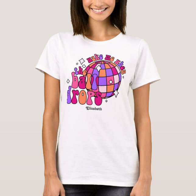 Hot Girl Holiday Retro Happy New Year Party T-Shirt (Front)