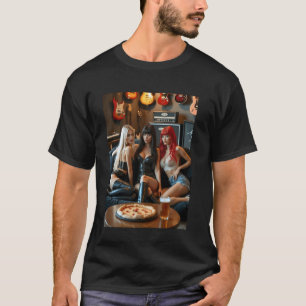 Hot Girl on T shirt for Men Hot Girls & Guitars #