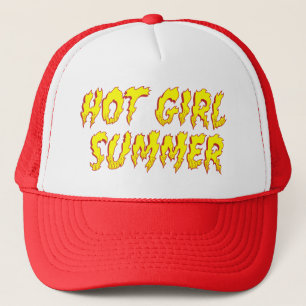 Hot Girl Summer Flame Typography Trucker Hat