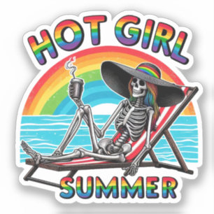 Hot Girl Summer Skeleton Retro Beach Design