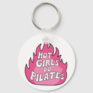 Hot Girls Do Pilates Sticker Key Ring
