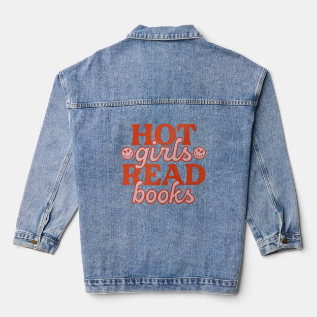 Hot Girls Read Books Denim Jacket (Back)