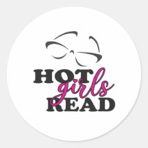Hot Girls Read Round Sticker