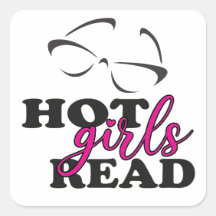 Hot Girls Read Square Stickers