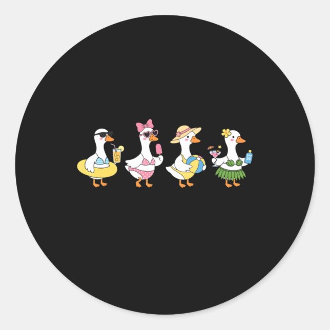 Hot Goose Summer Design Classic Round Sticker (Front)
