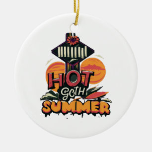 Hot Goth Summer Chic Ceramic Tree Decoration