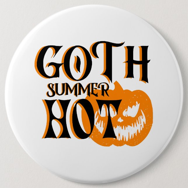 Hot Goth Summer-Horror Smiling Pumpkin 6 Cm Round Badge (Front)
