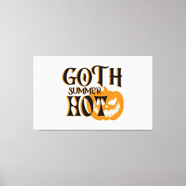 Hot Goth Summer-Horror Smiling Pumpkin Canvas Print (Front)