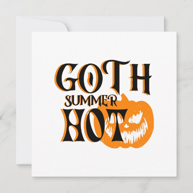 Hot Goth Summer-Horror Smiling Pumpkin Invitation (Front)