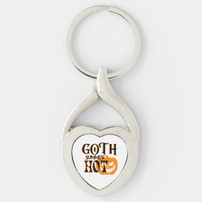 Hot Goth Summer-Horror Smiling Pumpkin Key Ring (Front)