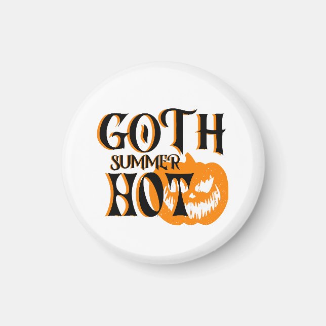 Hot Goth Summer-Horror Smiling Pumpkin Magnet (Front)