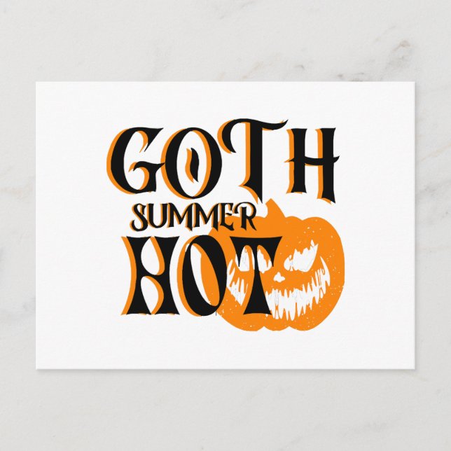 Hot Goth Summer-Horror Smiling Pumpkin Postcard (Front)