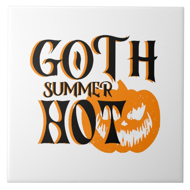 Hot Goth Summer-Horror Smiling Pumpkin Tile (Front)