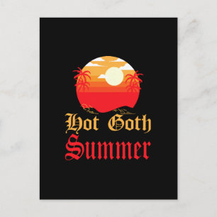 hot goth summer invitation postcard
