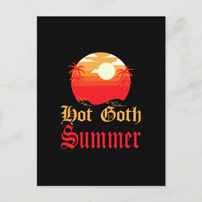 hot goth summer  invitation postcard (Front)