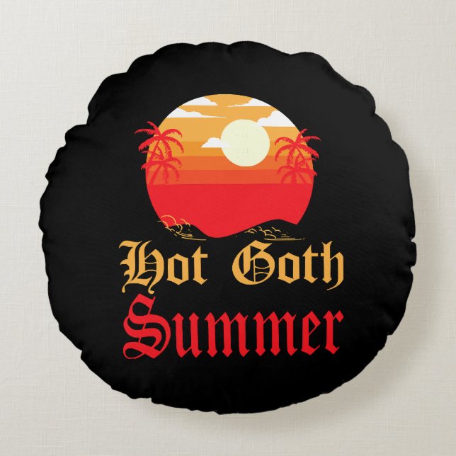 hot goth summer  round cushion (Front)