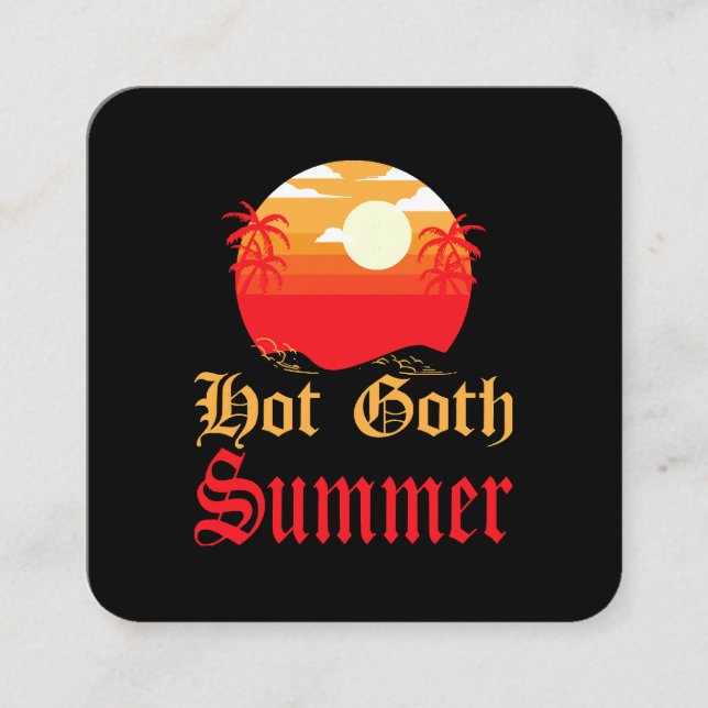 hot goth summer  square business card (Front)