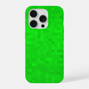 Hot Green Mosaic Tiles Pattern, iPhone 15 Pro Case