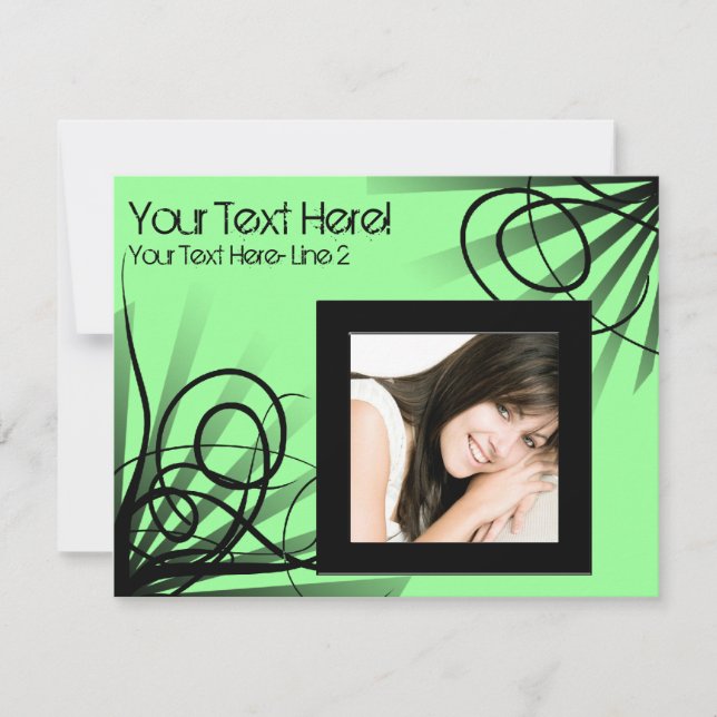 Hot Green Swirl Party Invitation (Front)