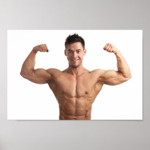 Shirtless Male Beefcake Hunk Muscular Body Builder Veins Flexing PHOTO 4X6 P2022