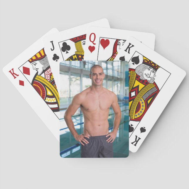 Hot Guy Sexy Shirtless Swimmer Muscle Man Hunk Playing Cards (Back)