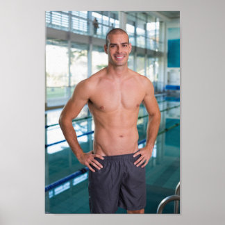 Hot Guy Sexy Shirtless Swimmer Muscle Man Hunk Poster