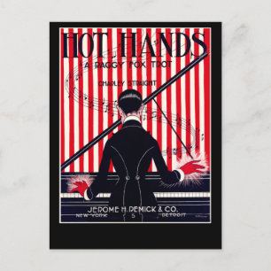 Hot Hands Rag Music Cover Postcard